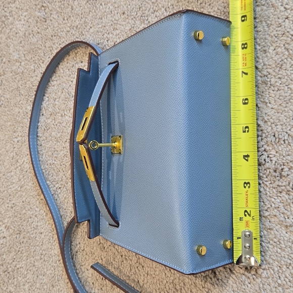 Mini Sellier Kelly Crossbody Bag Top Handle w/ Gold Hardware - Picture 8 of 9